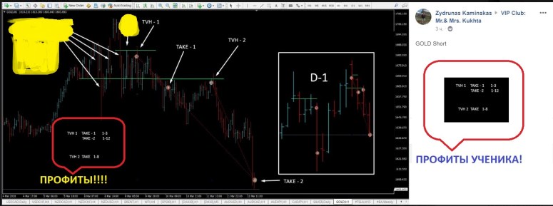 Сделки шорт золота Zydrunas